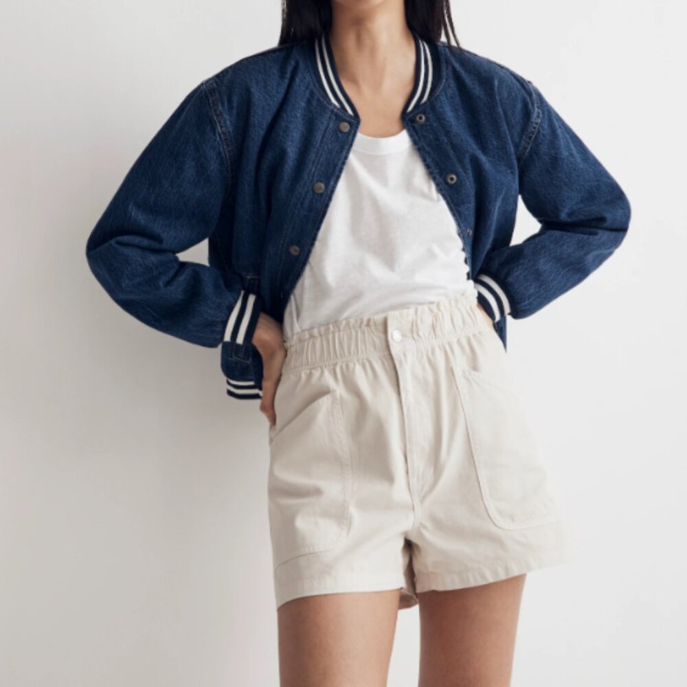 Madewell Pull-On Paperbag Utility Shorts: Garment-Dyed Edition in Vintage Linen